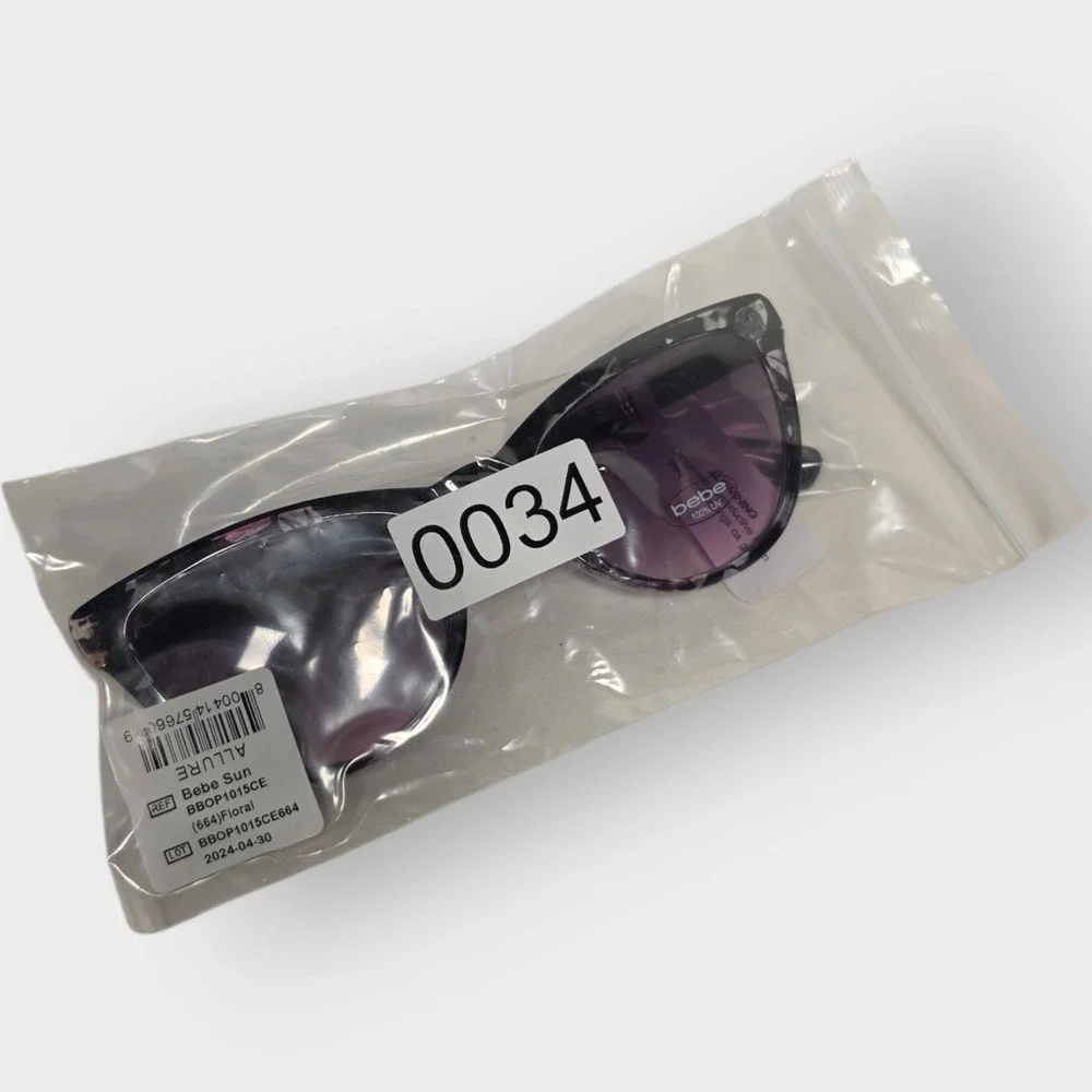 NEW BEBE BBOP1015CE SUNGLASSES 664 PLASTIC BLACK CAT‎ EYE FULL-RIM 55-22-139